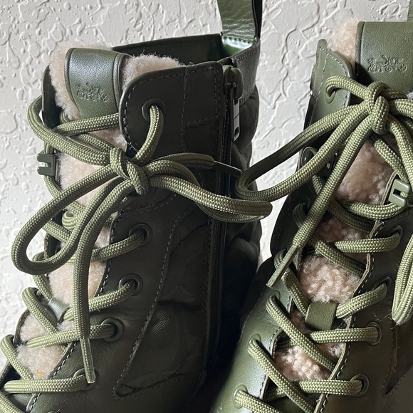 Coach: Olive Green (CF141) Citysole Quilted Leather Lace-up Boot- 10 main image 16